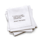 Stack of luxury white cocktail napkins with humorous drinking quote, Five Star Napkins