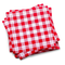 Red and white gingham organic cotton cocktail napkins, luxury Five Star Napkins collection.