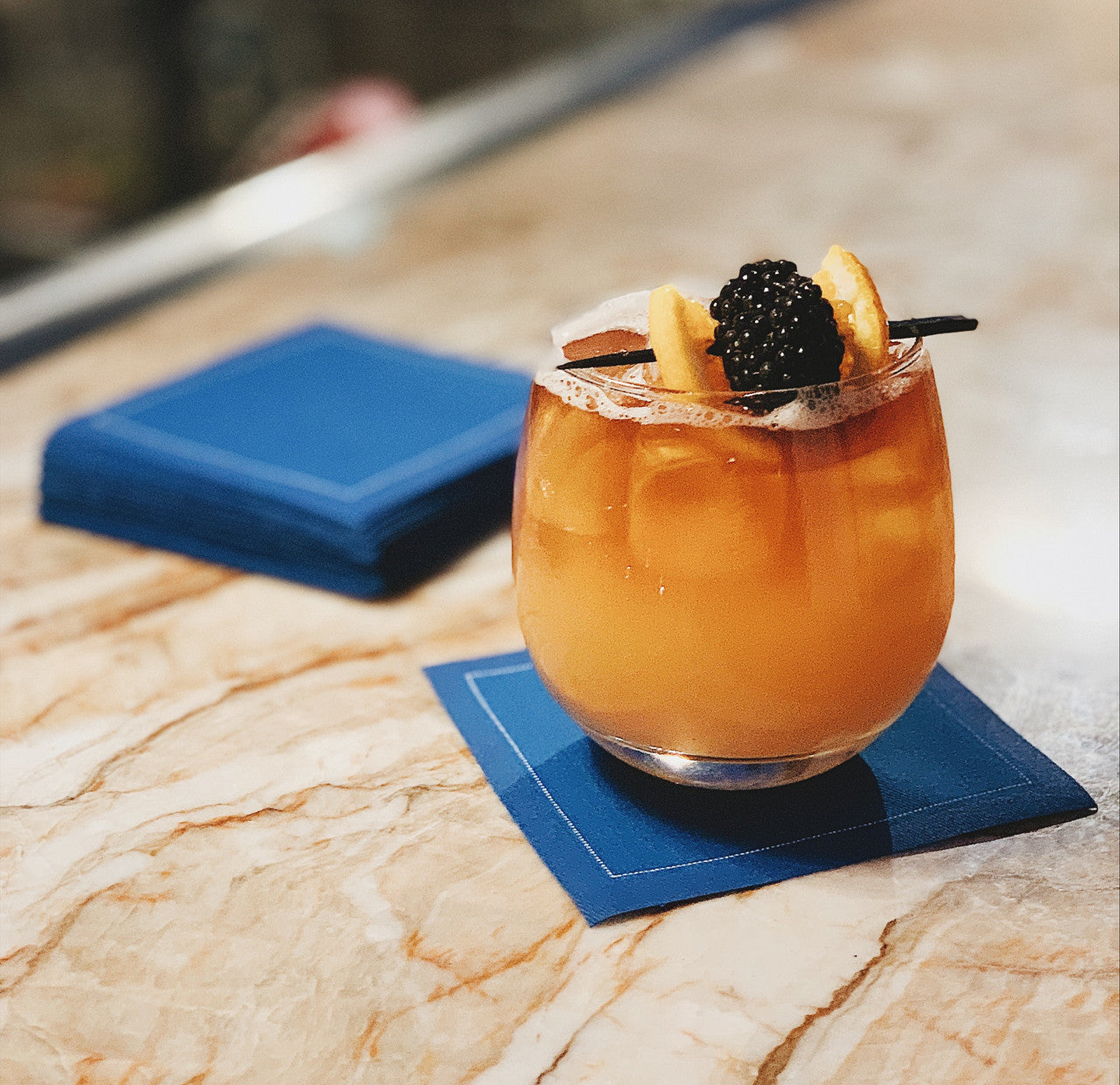Cotton Cocktail Napkin - Midnight Blue