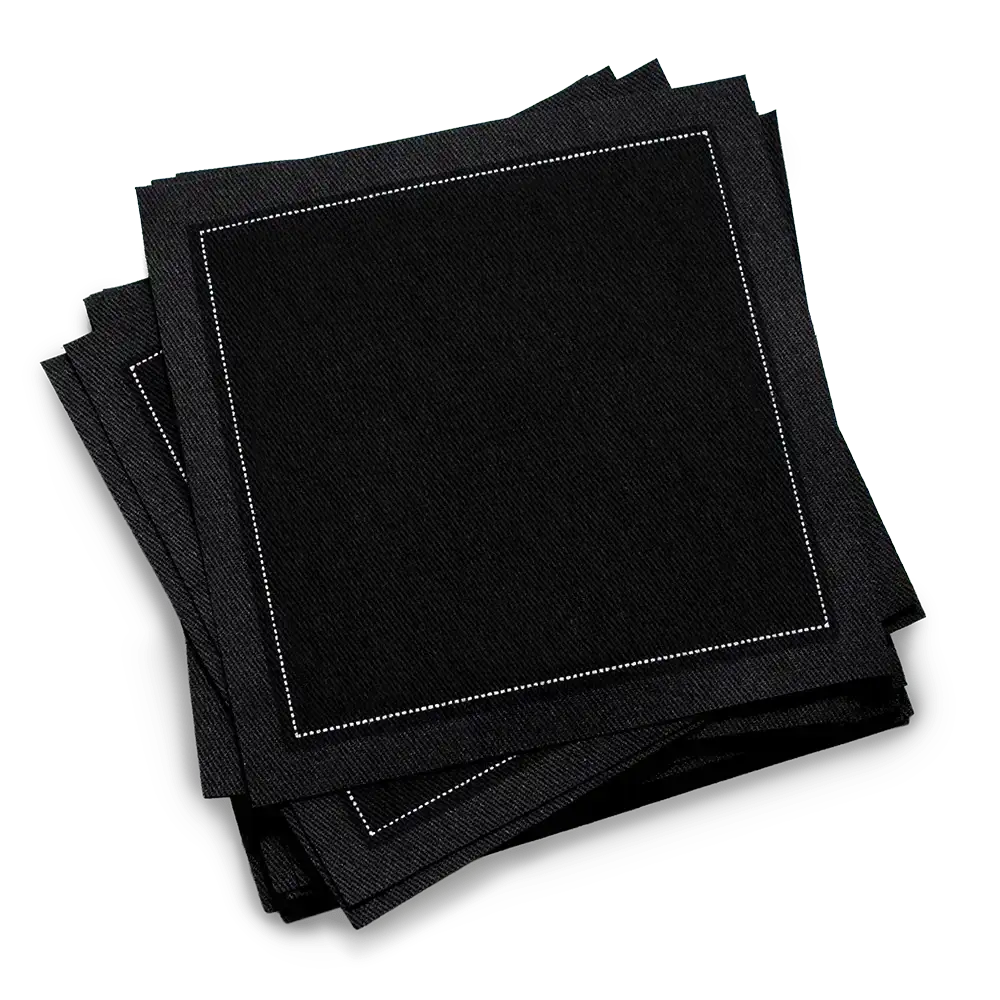 Cotton Cocktail Napkins - Black - Case