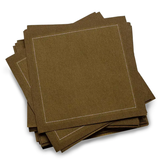 Cotton Cocktail Napkins - Khaki - Five Star Napkins