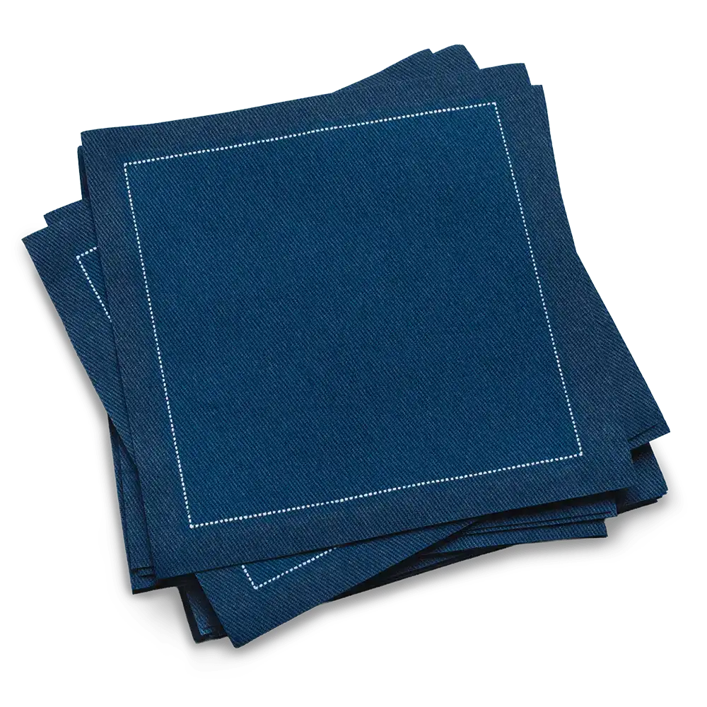 Cotton Cocktail Napkins - Midnight Blue