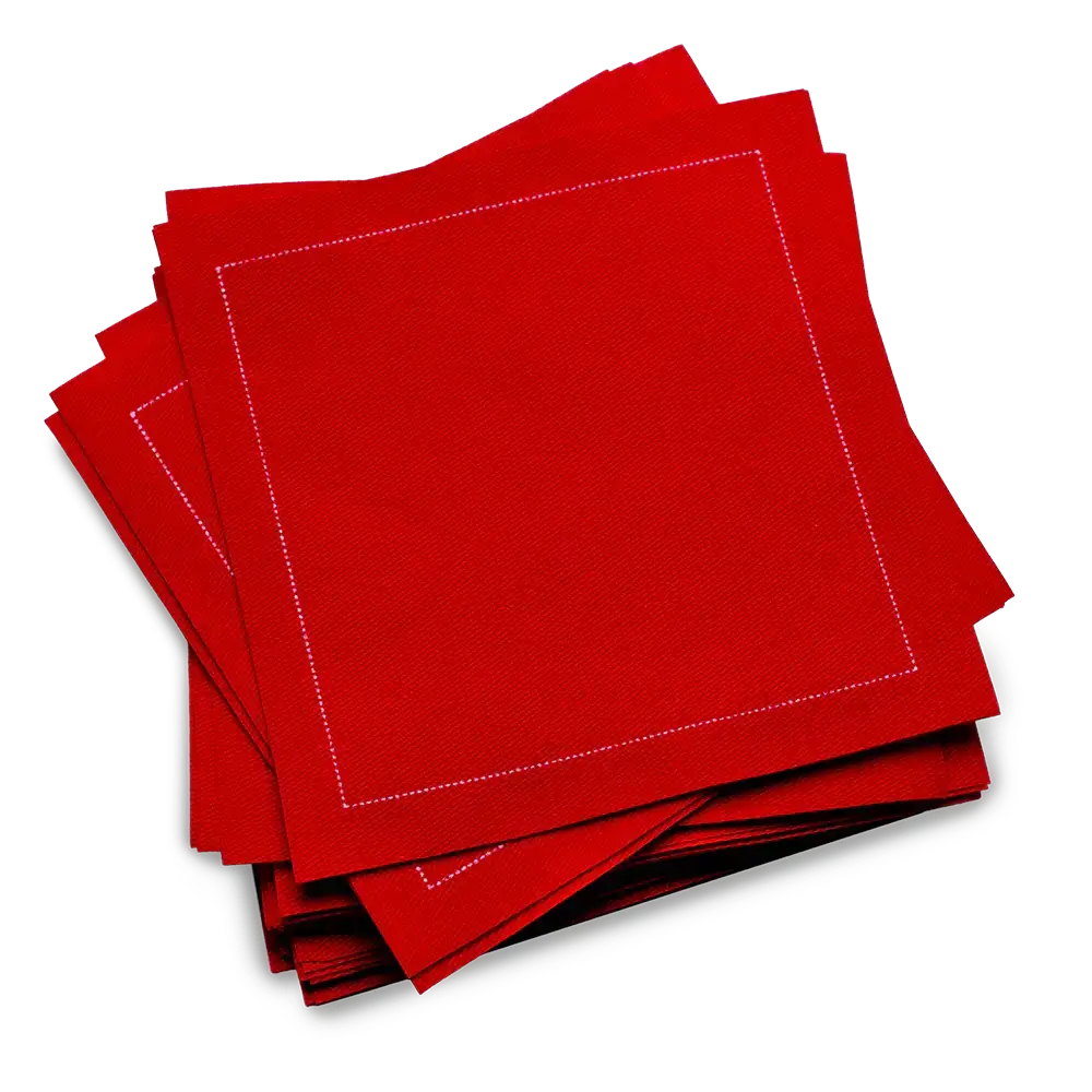 Cotton Cocktail Napkins - Red
