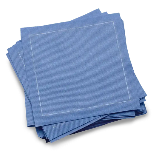 Cotton Cocktail Napkins - Sea Blue - Five Star Napkins