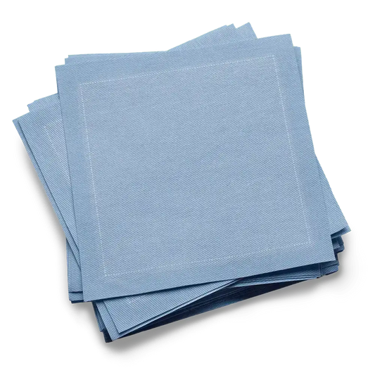 Cotton Cocktail Napkins - Sky Blue - Five Star Napkins