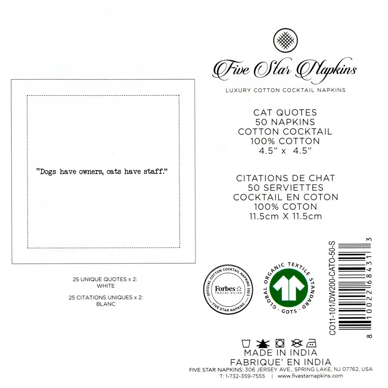 Cat Quotes Napkins - Case - Five Star Napkins
