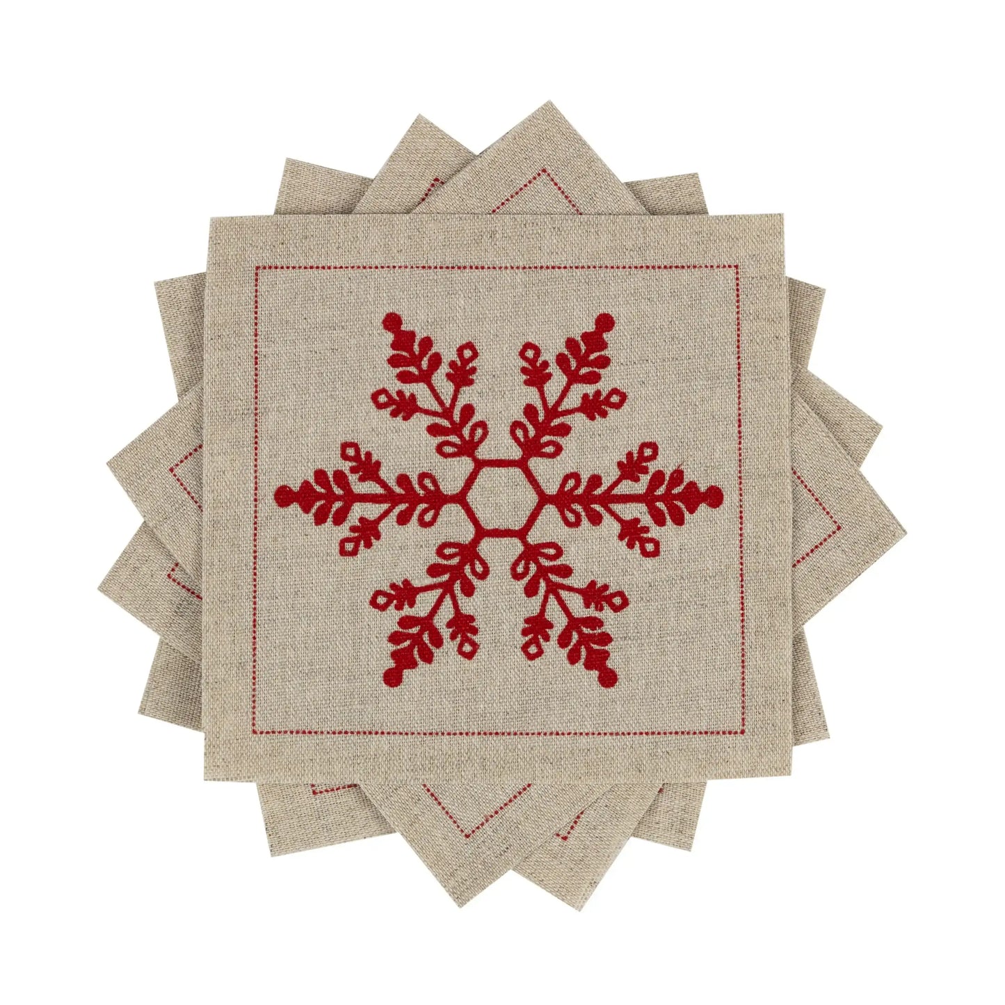 Natural Snowflake Cocktail Napkins - Case - Five Star Napkins