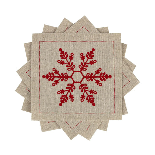 Natural Snowflake Cocktail Napkins - Case - Five Star Napkins