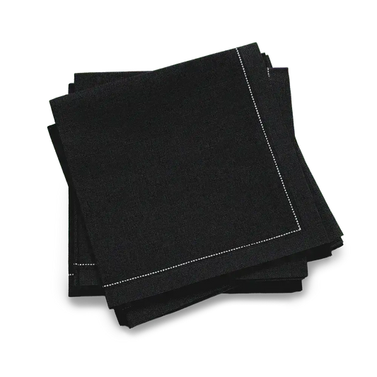 Black 1/4 Fold Cocktail Napkins - Five Star Napkins