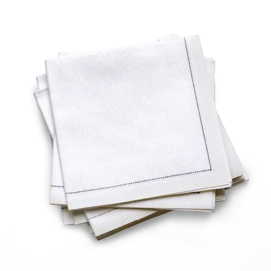 White Cotton 1/4 Fold Cocktail Napkins - Five Star Napkins