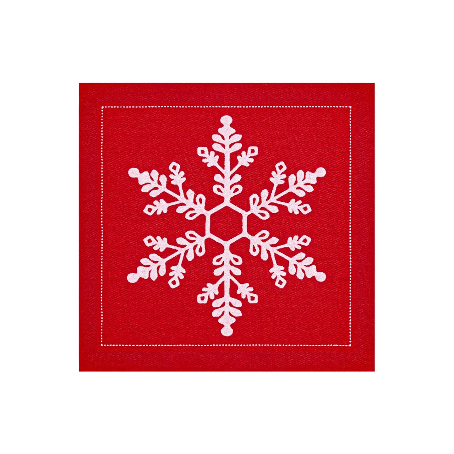 Snowflake Red Luncheon Napkins - Five Star Napkins