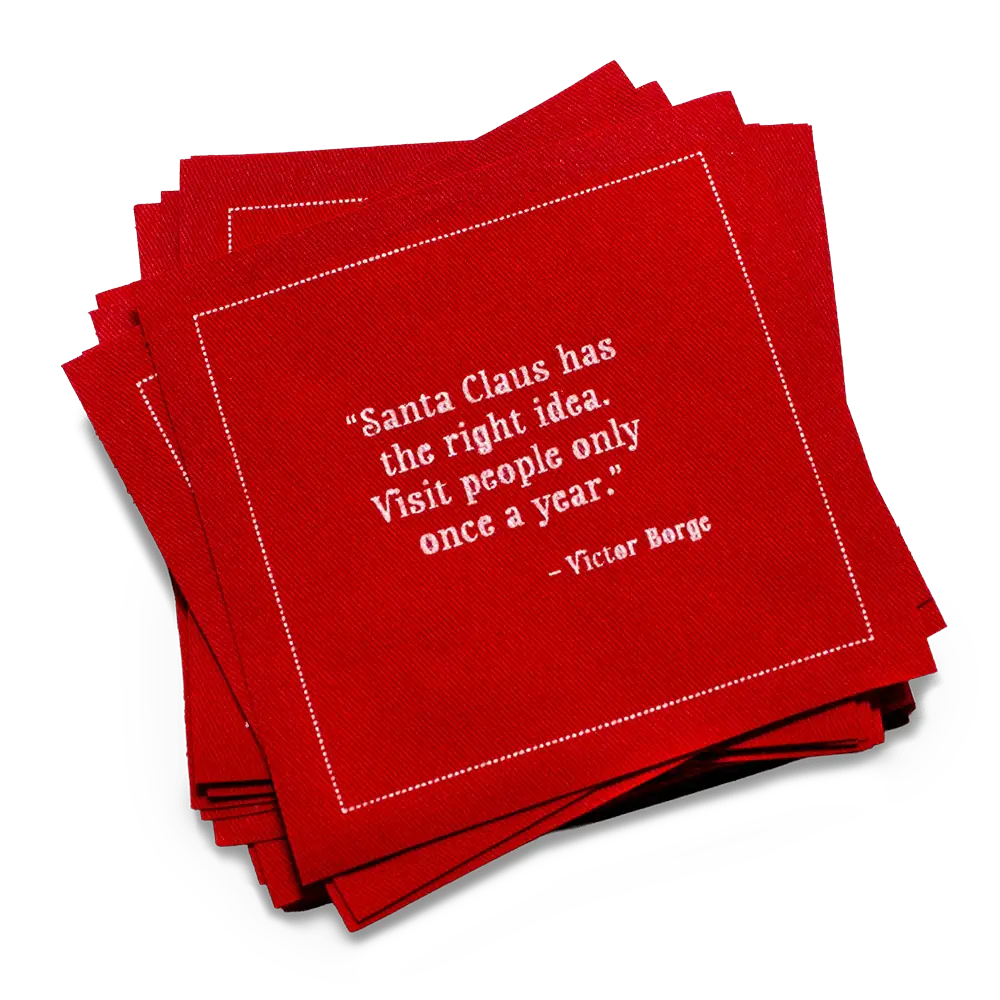 Christmas Quotes Napkins Red with White Quotes- Case - Five Star Napkins
