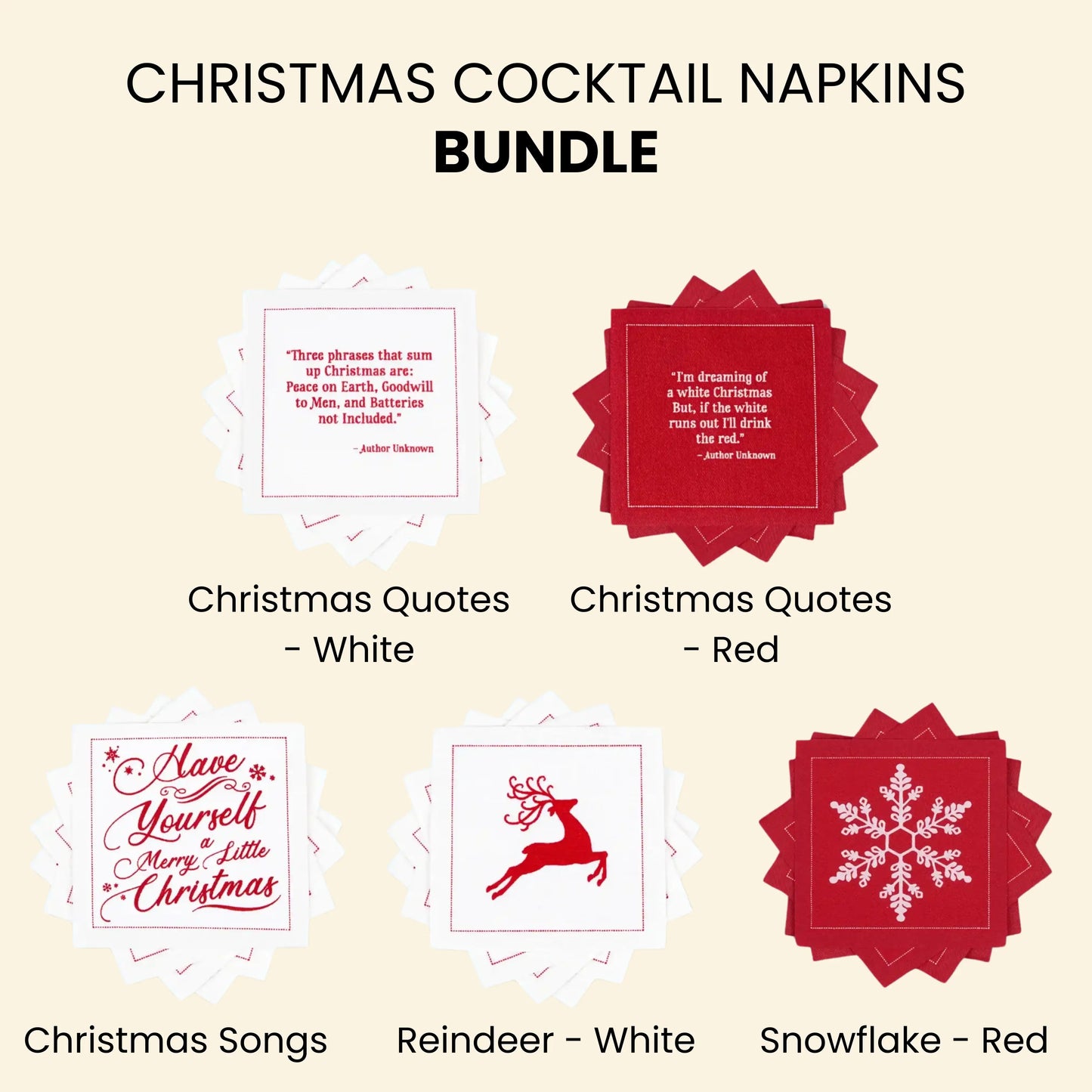 Christmas Cocktail Napkin Bundle