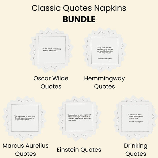 Classic Quotes Napkins Bundle - White