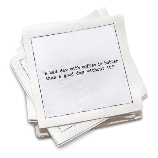Coffee Quotes Napkins - Five Star Napkins