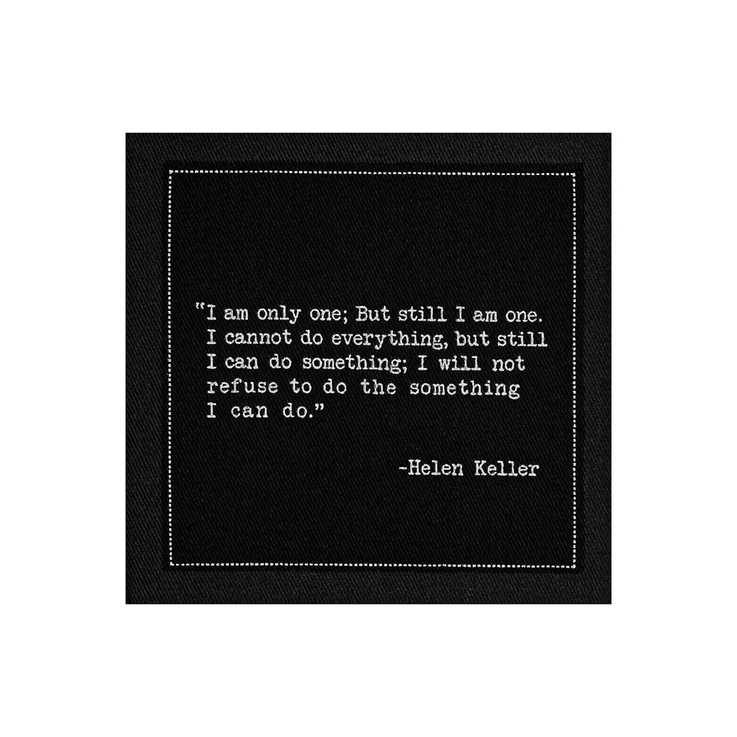 Five Star Napkins Black Cotton Cocktail Napkins, singular black square cocktail napkins close up, 100% Organic Cotton, 4.5" x 4.5", Single Use, 50 Units Per Pack with 25 Unique Inspirational Quotes