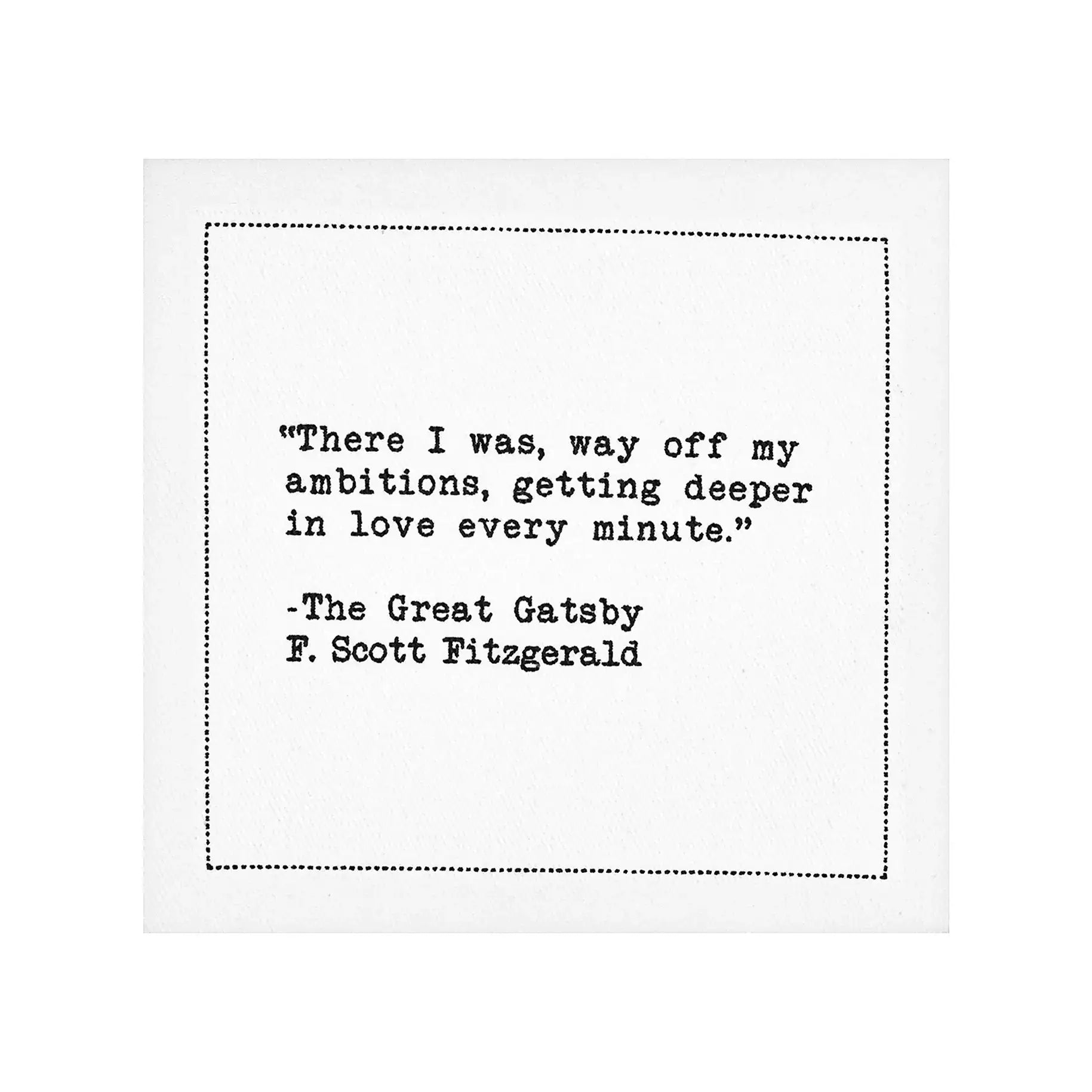 Five Star Napkins White Cotton Cocktail Napkins, singular white square cocktail napkin close up, 100% Organic Cotton, 4.5" x 4.5", Single Use, 50 Units Per Pack with 25 Unique Love Quotes