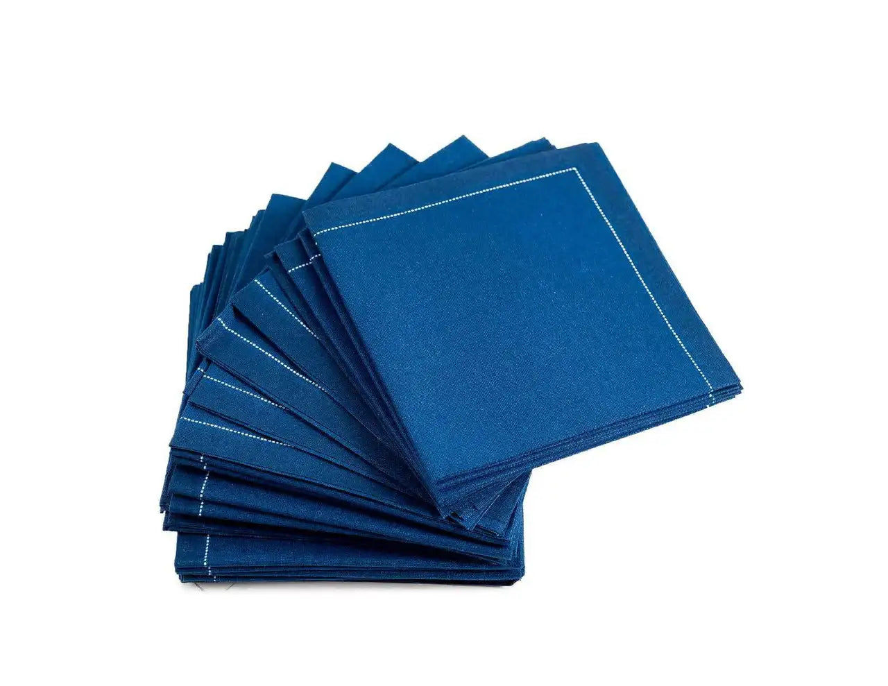 Midnight Blue Cotton 1/4 Fold Cocktail Napkins - Five Star Napkins