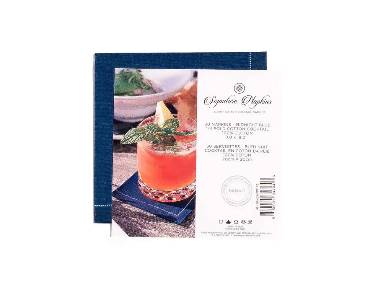 Midnight Blue Cotton 1/4 Fold Cocktail Napkins - Five Star Napkins