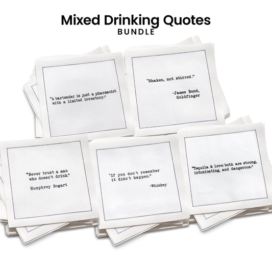 Mixed Drinking Quotes Bundle | White Napkins