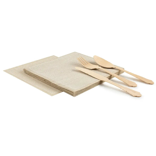 Natural Luncheon Napkins- Linen - Case - Five Star Napkins