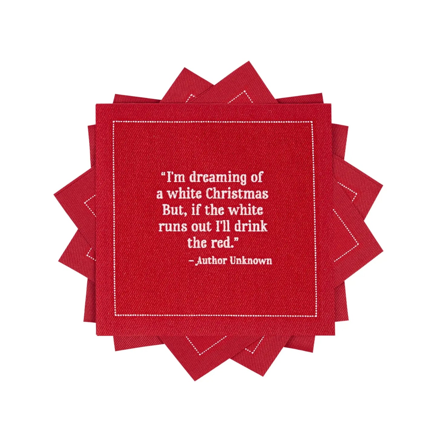🎁 Christmas Quotes Red with White (100% off) - Five Star Napkins