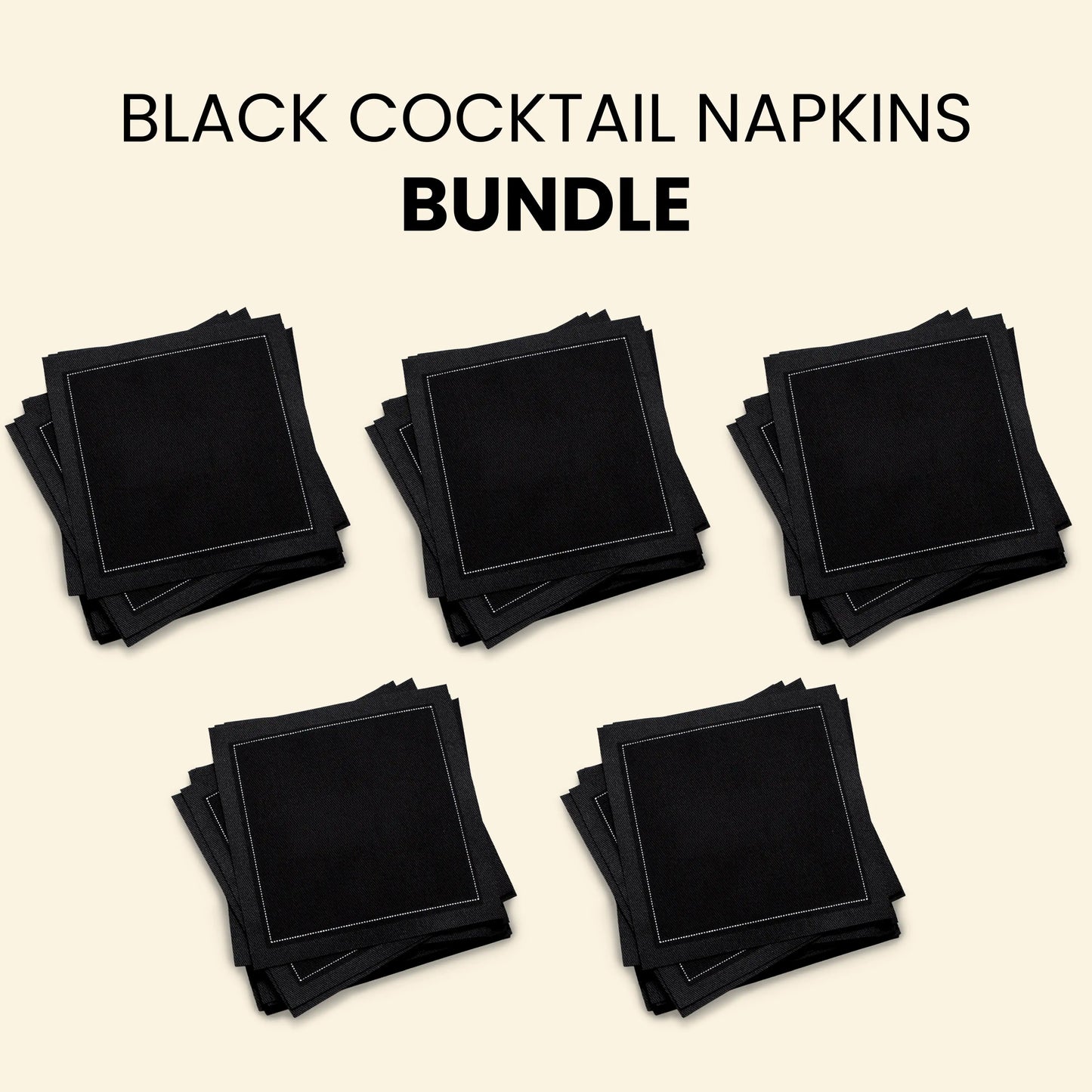 Plain Cotton Napkin Bundle - Black
