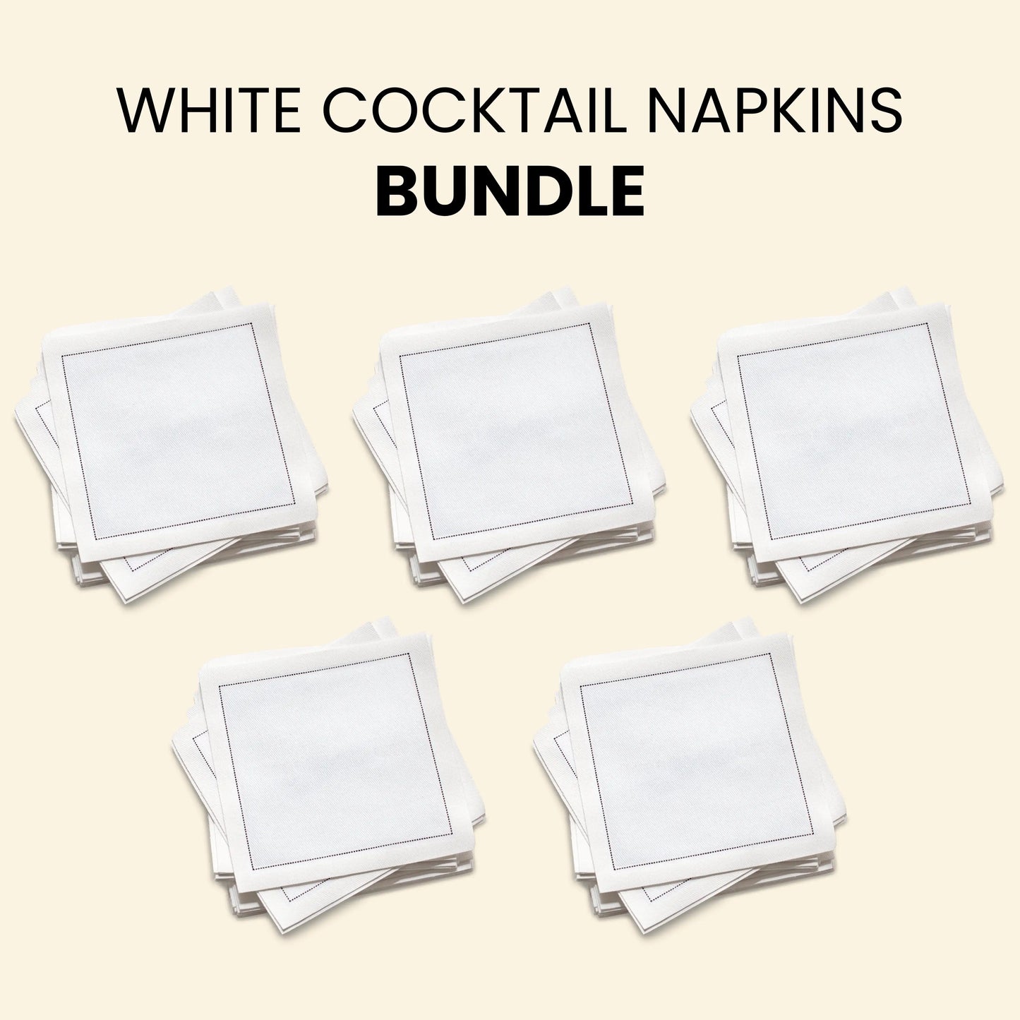 Plain Cotton Napkin Bundle - White