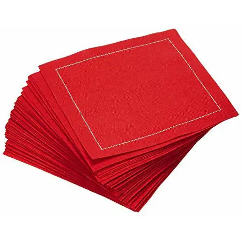Cotton Cocktail Napkins - Red - Five Star Napkins