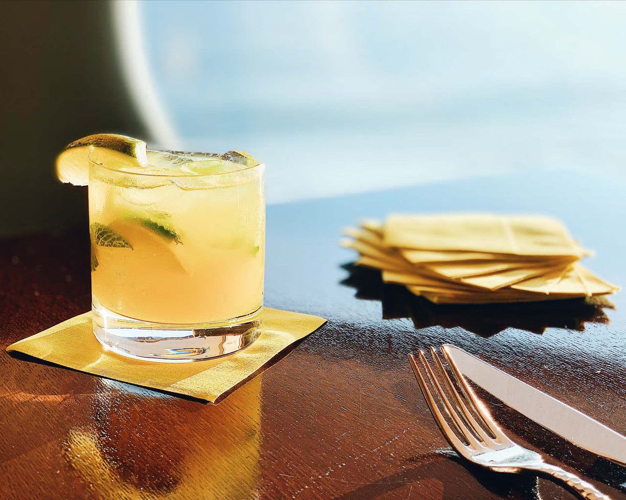 Cotton Cocktail Napkin - Citron