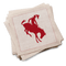 Organic cotton cocktail napkins with red rodeo cowboy design from Five Star Napkins