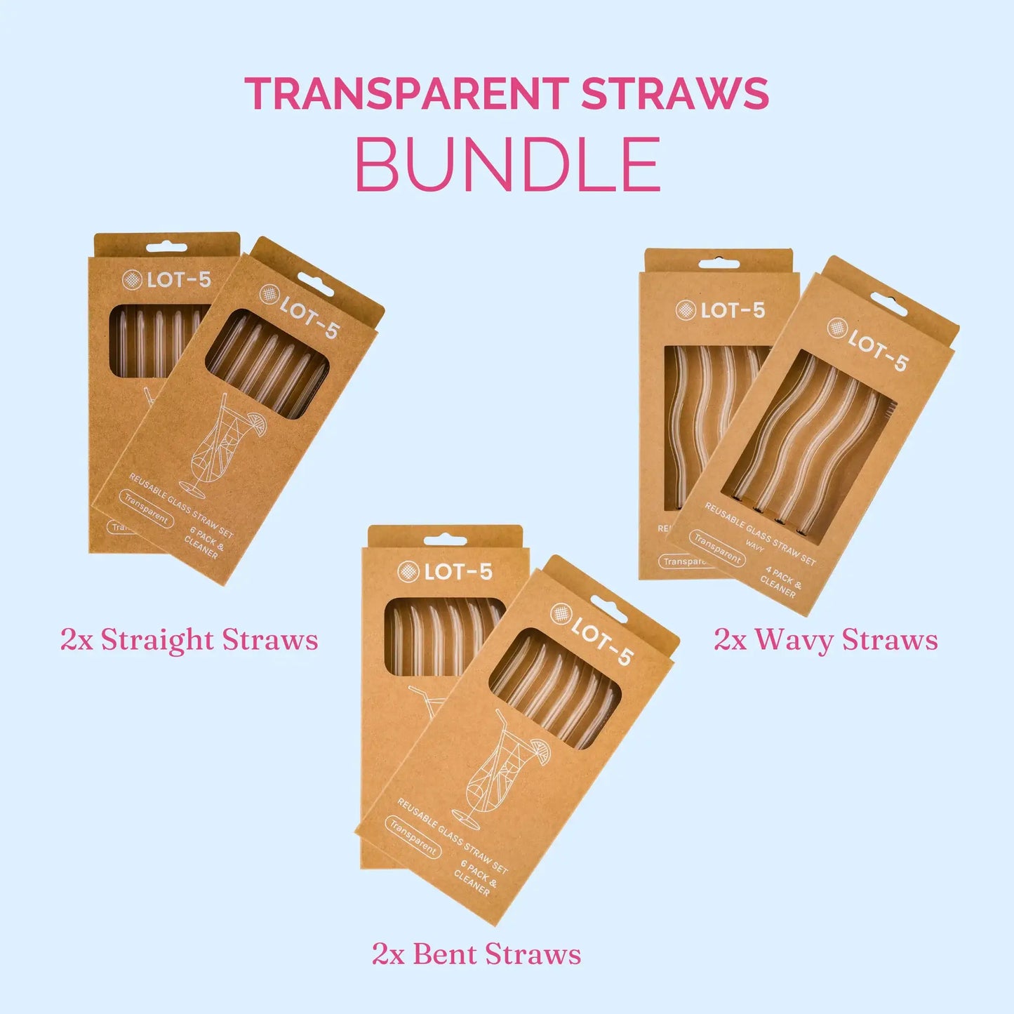 Transparent Straws Bundle - Five Star Napkins