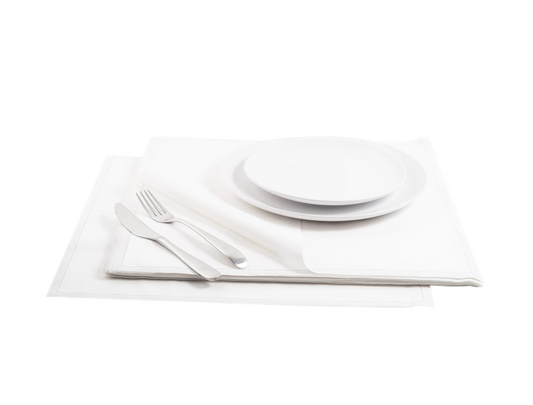 Five Star Napkins White Premium Dinner Napkins, full table setting with plates and silverware, 15.8" x 15.8", Single Use, 25 Units Per Case