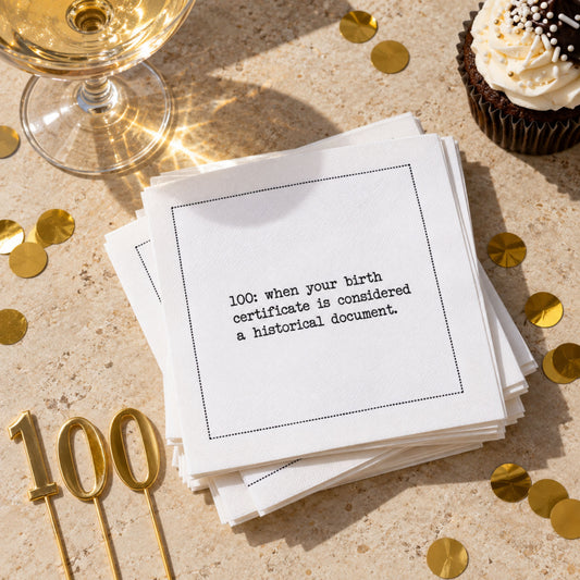 Serviettes citations 100e anniversaire