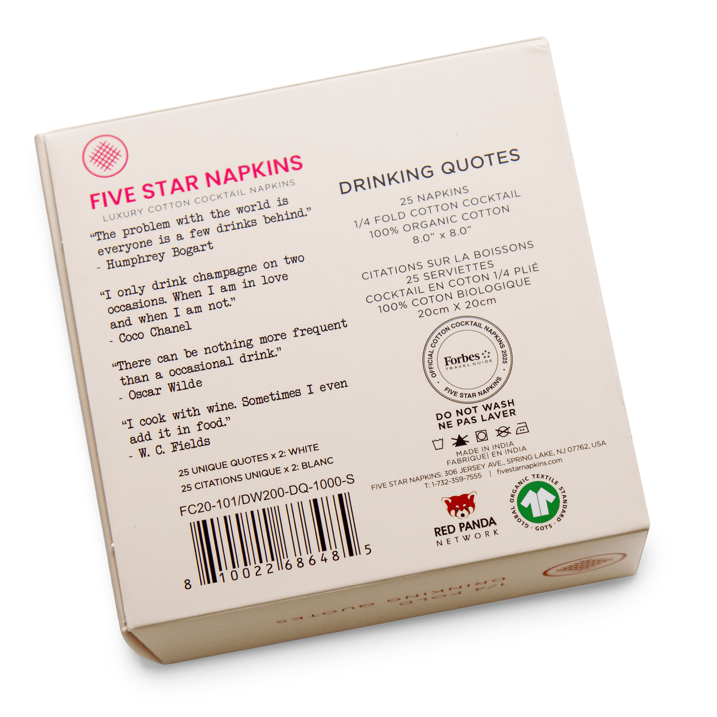 1/4 Fold Drinking Quotes Napkins | First Edition