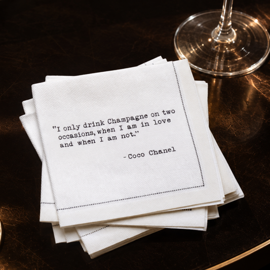 1/4 Fold Champagne Quote Napkins