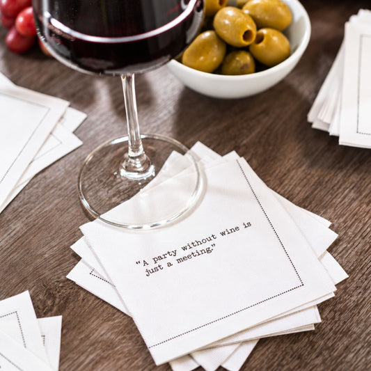 1/4 Fold Wine Quote Napkins