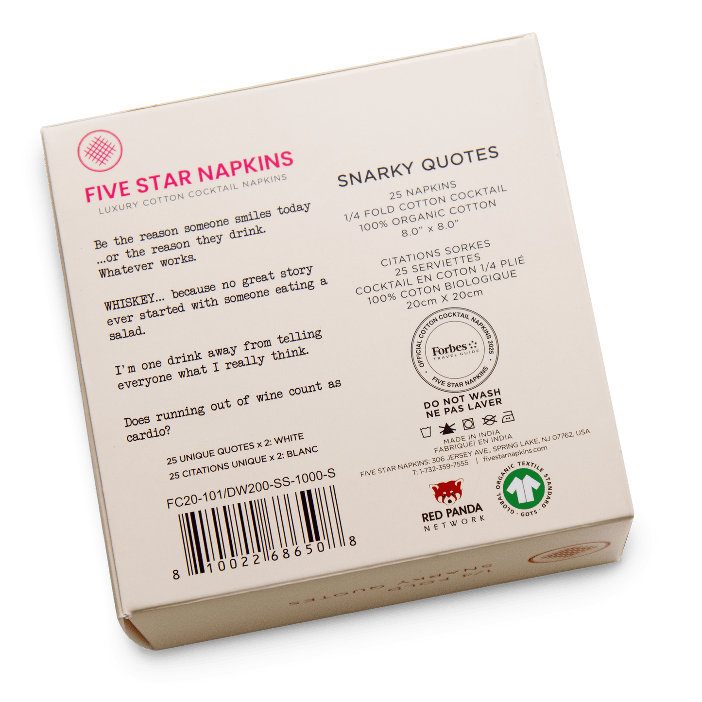 1/4 Fold Snarky Quotes Napkins