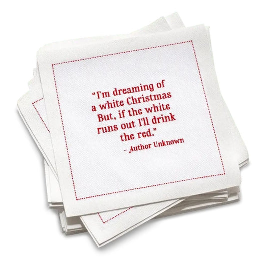 Christmas Quotes Napkins White with Red Quotes - Case