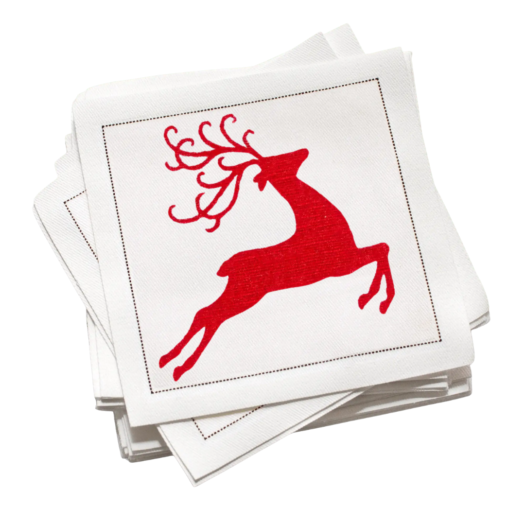 Reindeer Cocktail Napkins - Case