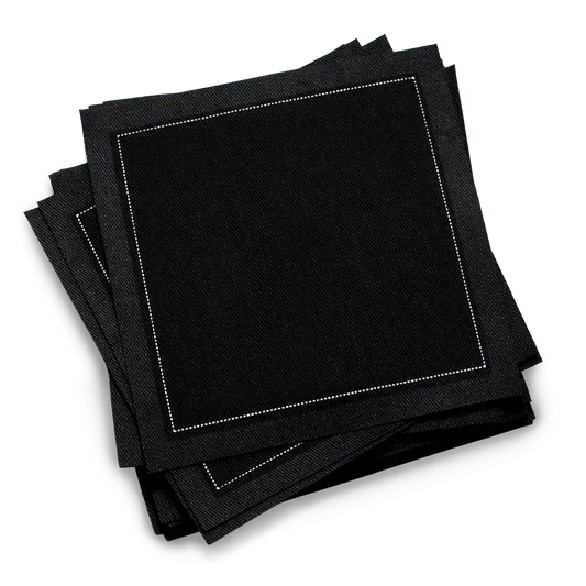 Cotton Cocktail Napkins - Black - Case