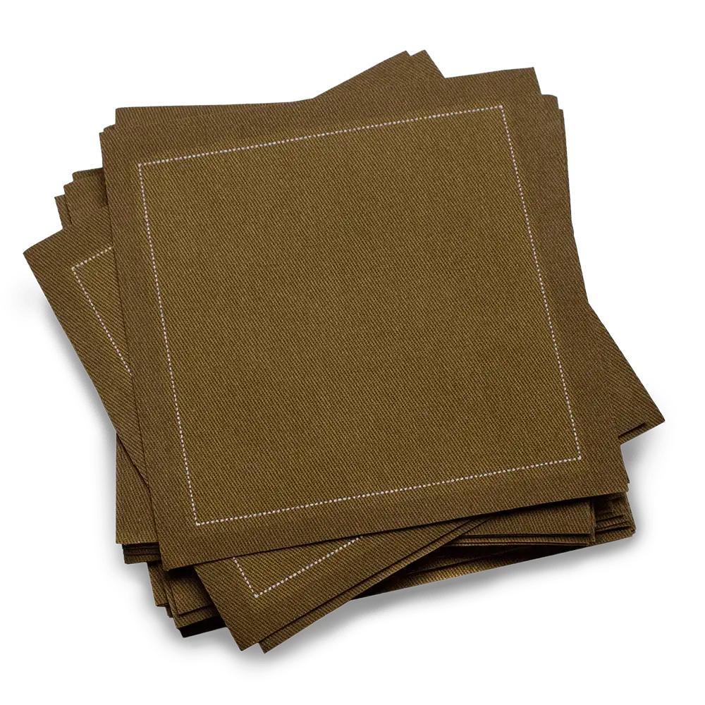 Cotton Cocktail Napkins - Khaki