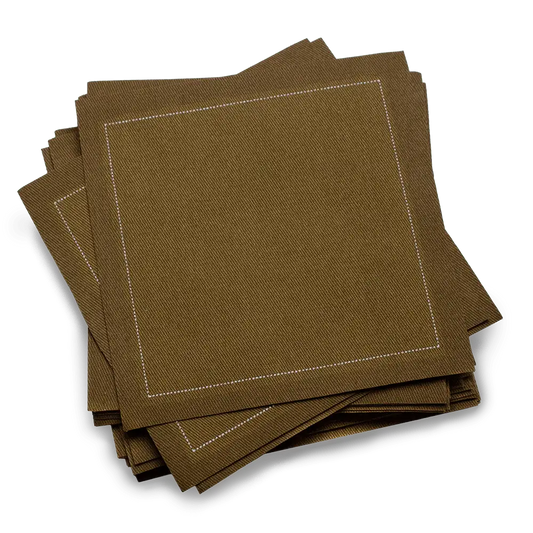 Cotton Cocktail Napkins - Khaki