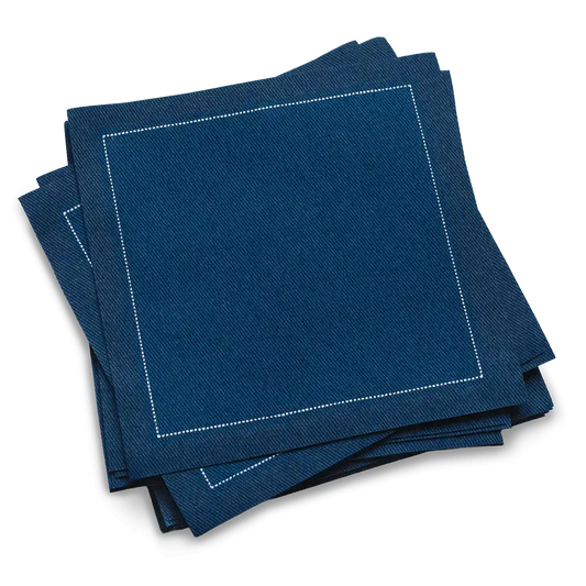 Cotton Cocktail Napkins - Midnight Blue