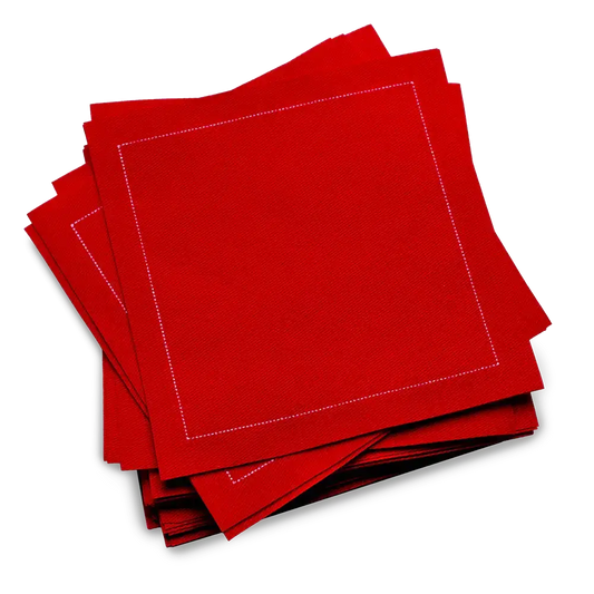 Cotton Cocktail Napkins - Red