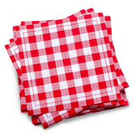 Cotton Cocktail Napkins - Red Vichy- Case - Five Star Napkins
