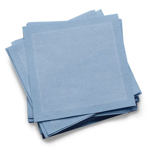 Cotton Cocktail Napkins - Sky Blue