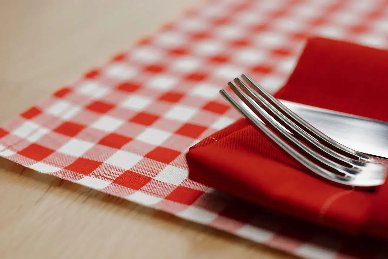 Red Vichy Placemat Napkins- Case