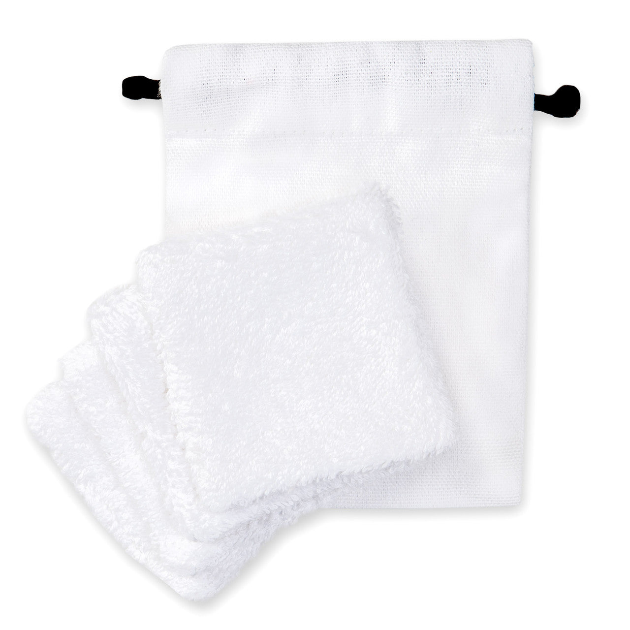 Vanity Make Up Removal Set – 4” x 5” with 4 x (3” x 3”) terry cloth pads – White - 100 x sets per case