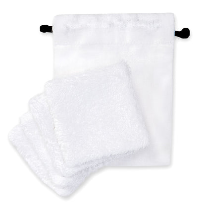 Vanity Make Up Removal Set – 4” x 5” with 4 x (3” x 3”) terry cloth pads – White - 100 x sets per case